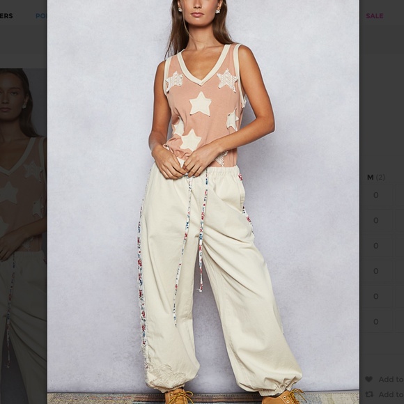 POL Tan and Cream Star Tank Top - Picture 5 of 11